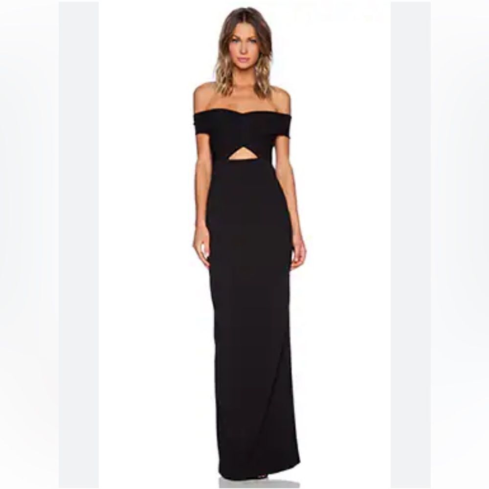 Solace London Cara Maxi Dress Black Size 8- New